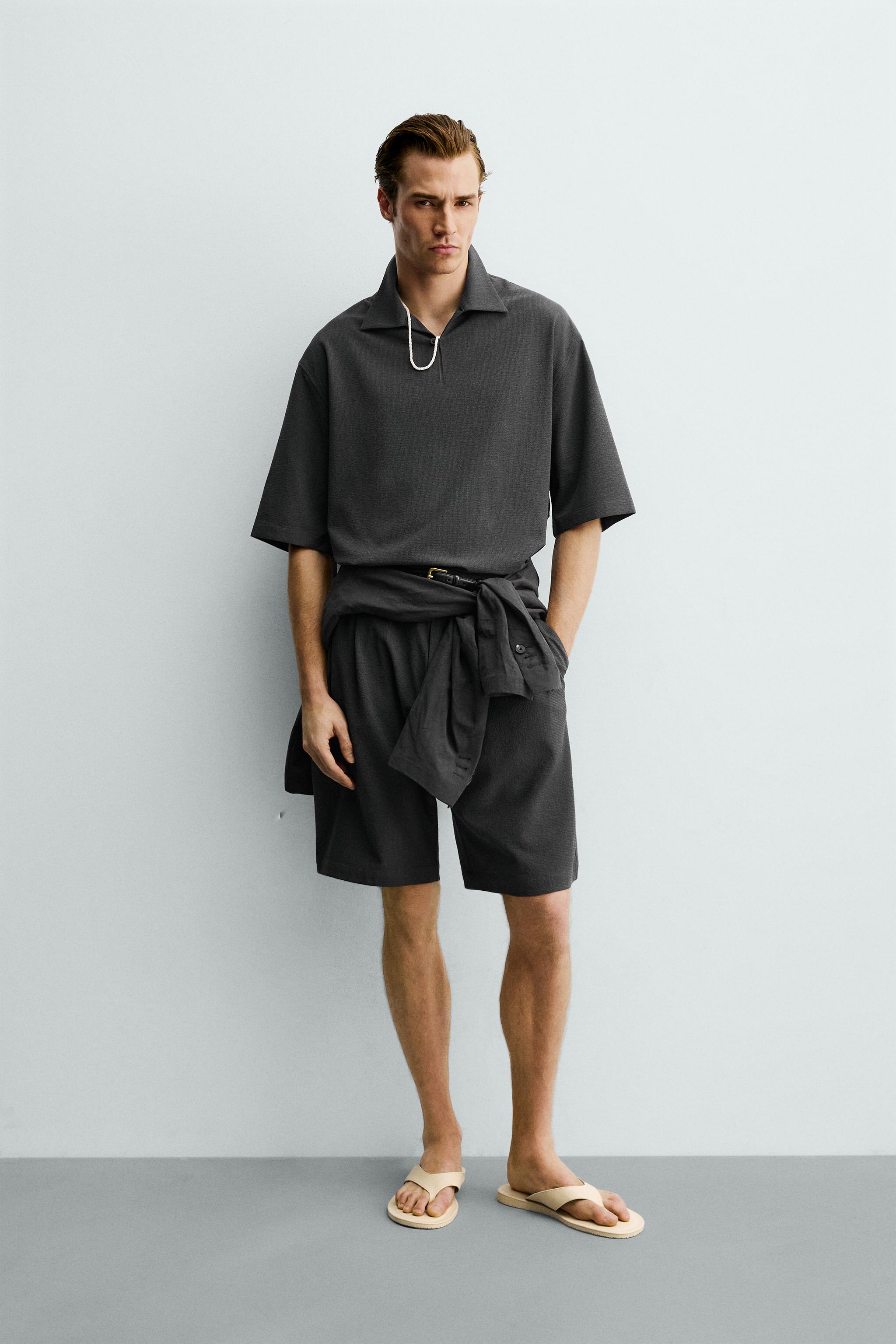 CHEMISE POLO RELAXED FIT TEXTURE IRRÉGULIÈRE